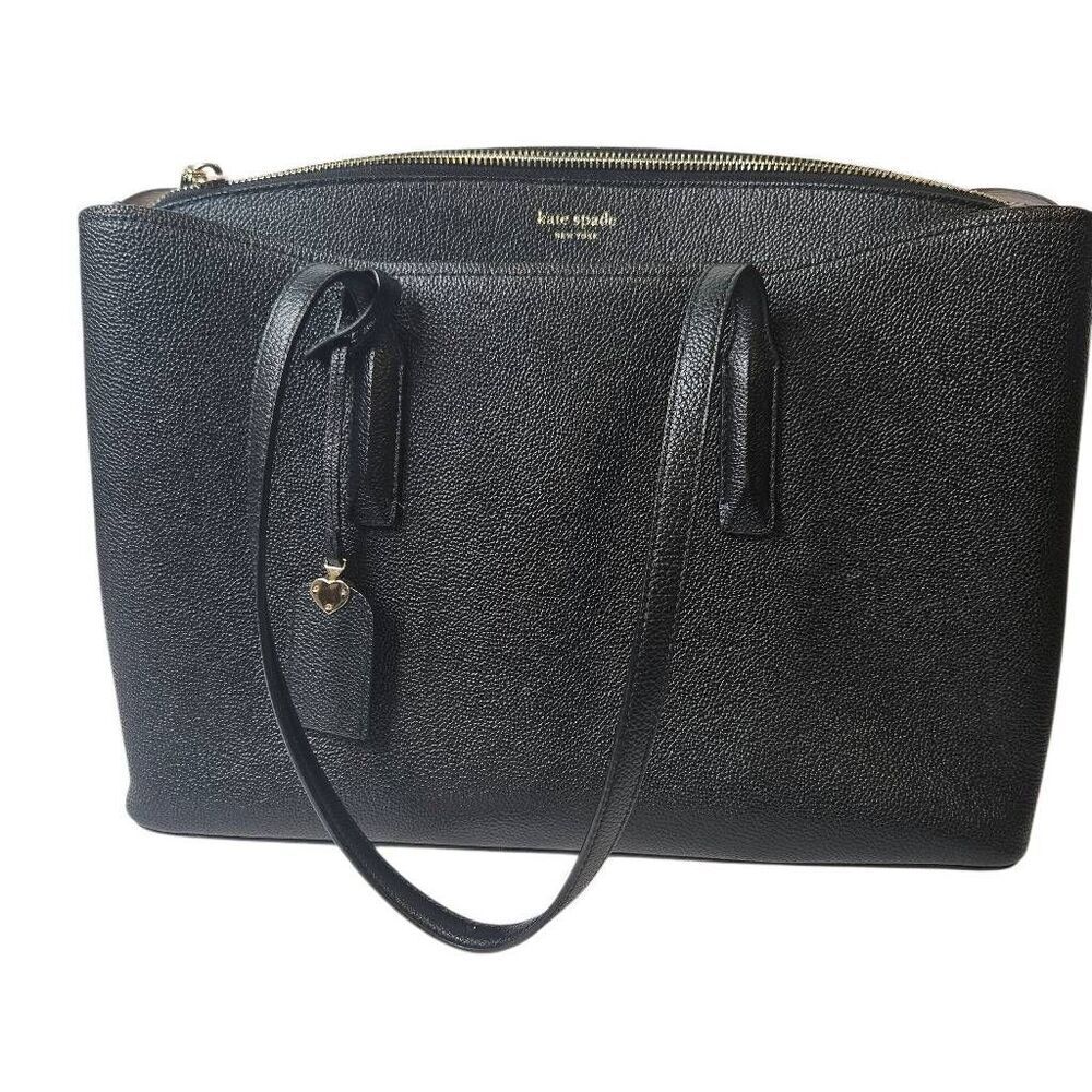 Kate Spade Margoux large black leather satchel/tote.
